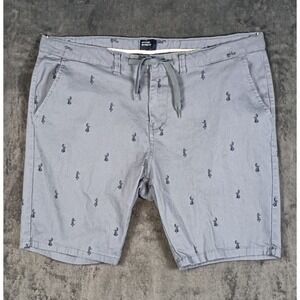 Michael Brandon Shorts Men 38 Blue Hula Girl Hawaiian Tiki Flat Front Chino